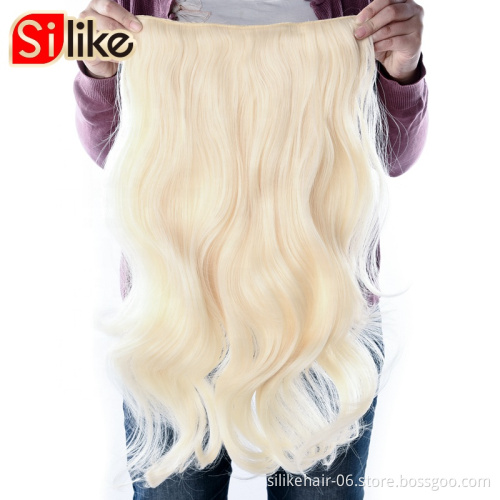 Clip In Hair 24 inch clip in Synthetic  hair extensions  Colors Long Blonde Wavy  Clip In Hair Extensions High Temperature Fiber